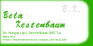 bela kestenbaum business card